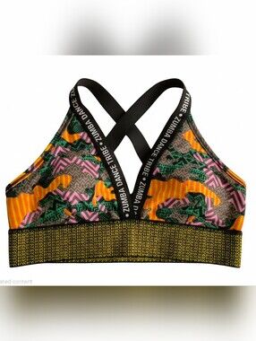 Zumba Wear Dance Tribe Sports Bra with Black Crisscross Straps